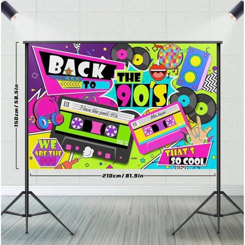 NWT Back to the 90s Retro Graffiti Party Photo Backdrop Banner 7x5 Ft